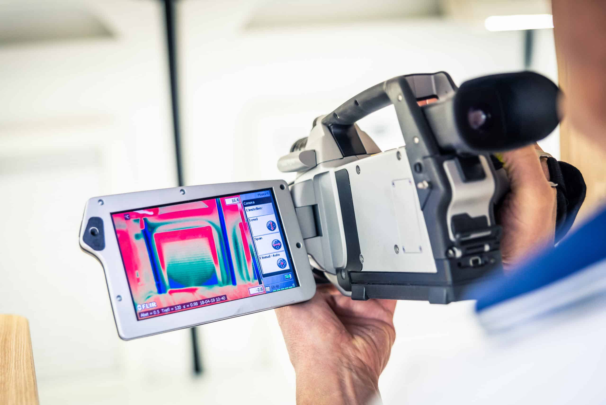 Photo montrant une caméra thermique en action