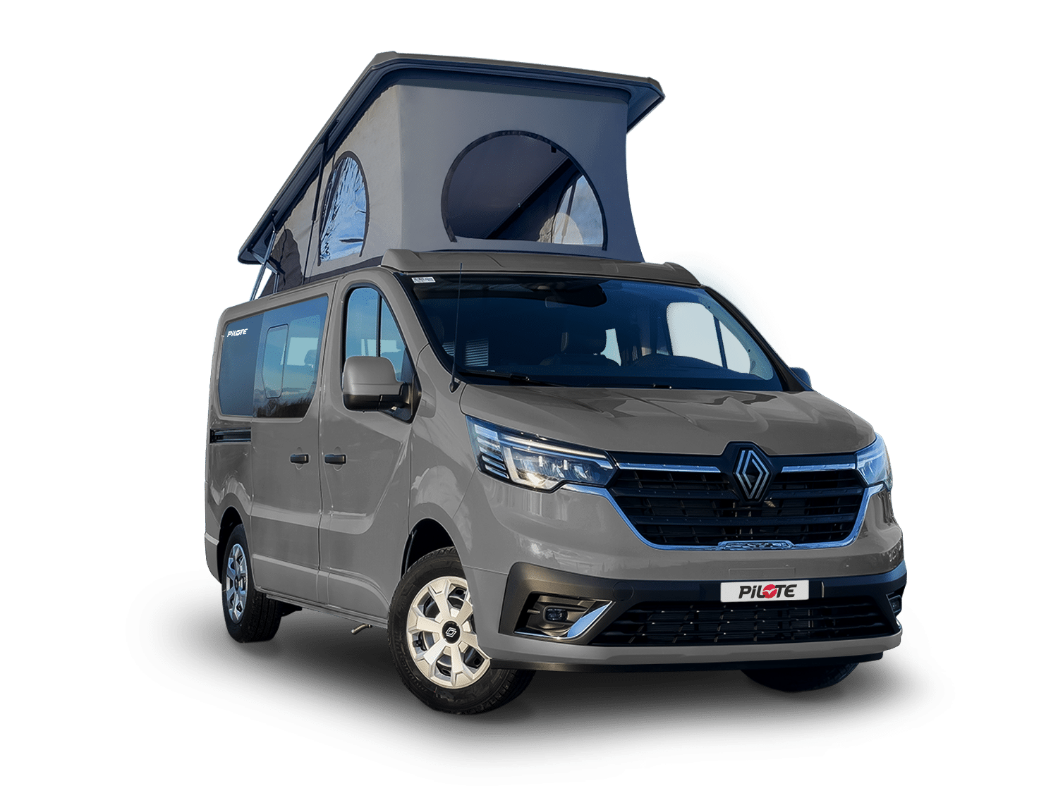 Van aménagé Pilote chassis Renault Trafic gris urbain