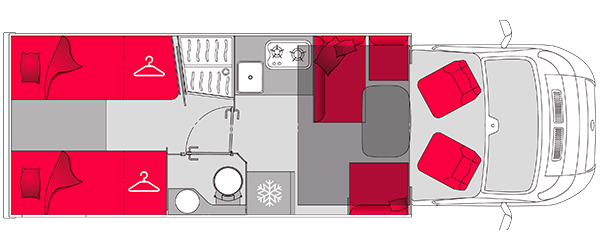 Plan de coupe vue du dessus du profilé Pilote P740GJ